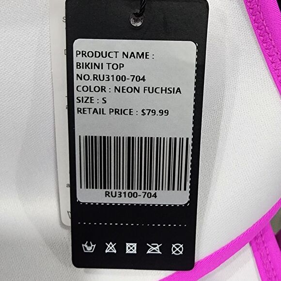 RELLECIGA Push Up Bikini Top Swimwear Women’s US Size S Underwire Neon Fuchsia - Picture 4 of 6